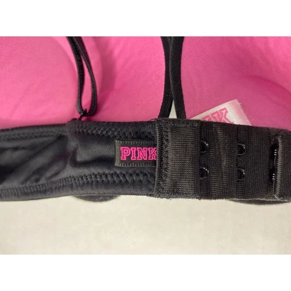 Victoria's Secret PINK Wear Everywhere Super Push Up Bra Black 34A Underwire - Picture 15 of 16